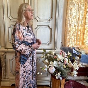 KIMONO MAXI DRESS  NEW “SOFT SURROUNDINGS” GRACEFUL STYLING FITS SZ: 14-16-18